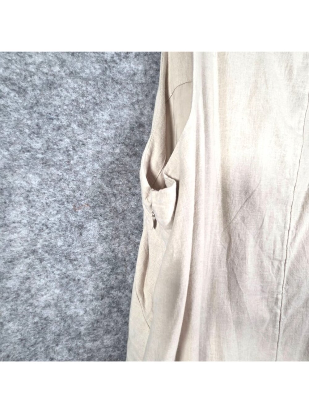 Abercrombie Linen Blend Mini Dress XXL Beige Sleeveless Wide Strap NWT - Picture 8 of 12